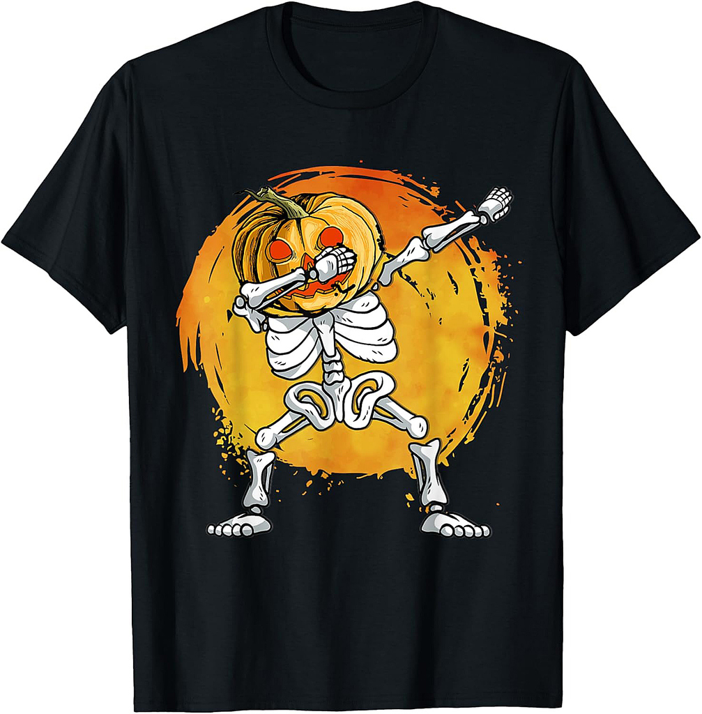 Halloween Dabbing Skeleton Shirt Boys Kids Halloween Costume T-Shirt