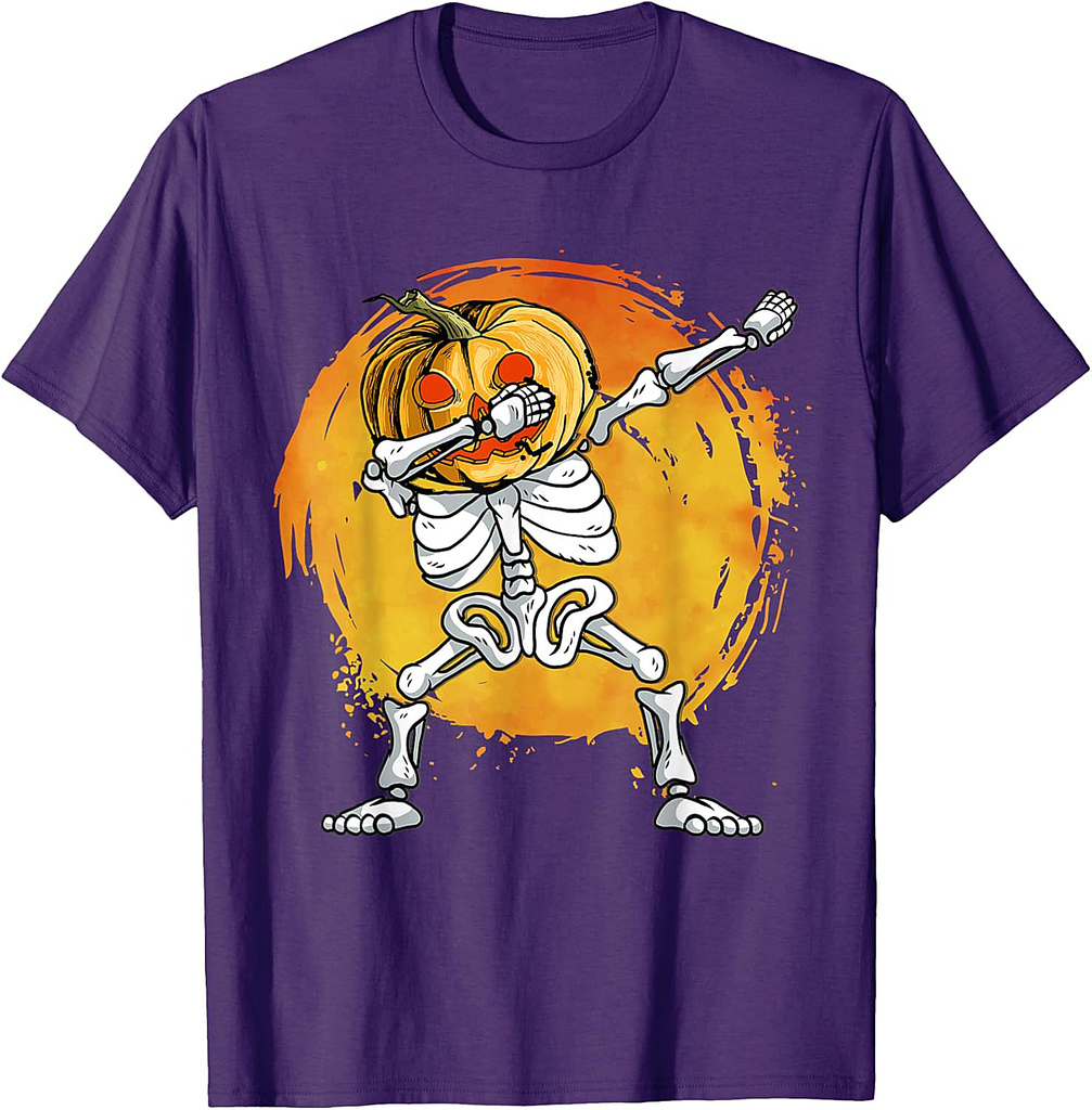 Halloween Dabbing Skeleton Shirt Boys Kids Halloween Costume T-Shirt