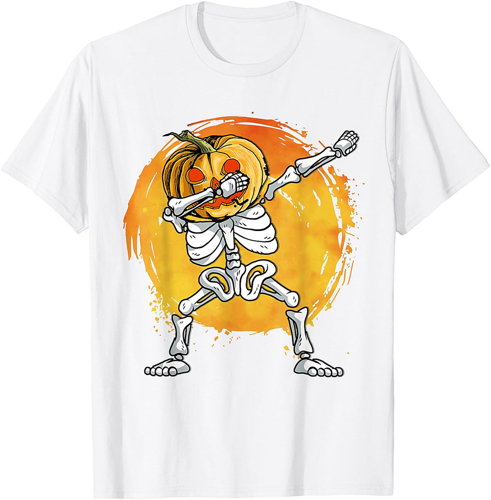 Halloween Dabbing Skeleton Shirt Boys Kids Halloween Costume T-Shirt