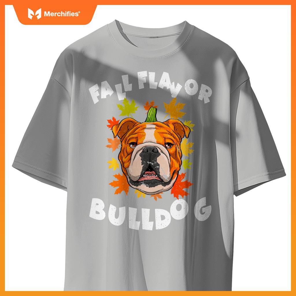 Halloween English Bulldog Fall Pumpkin Funny Cute Autumn T-Shirt