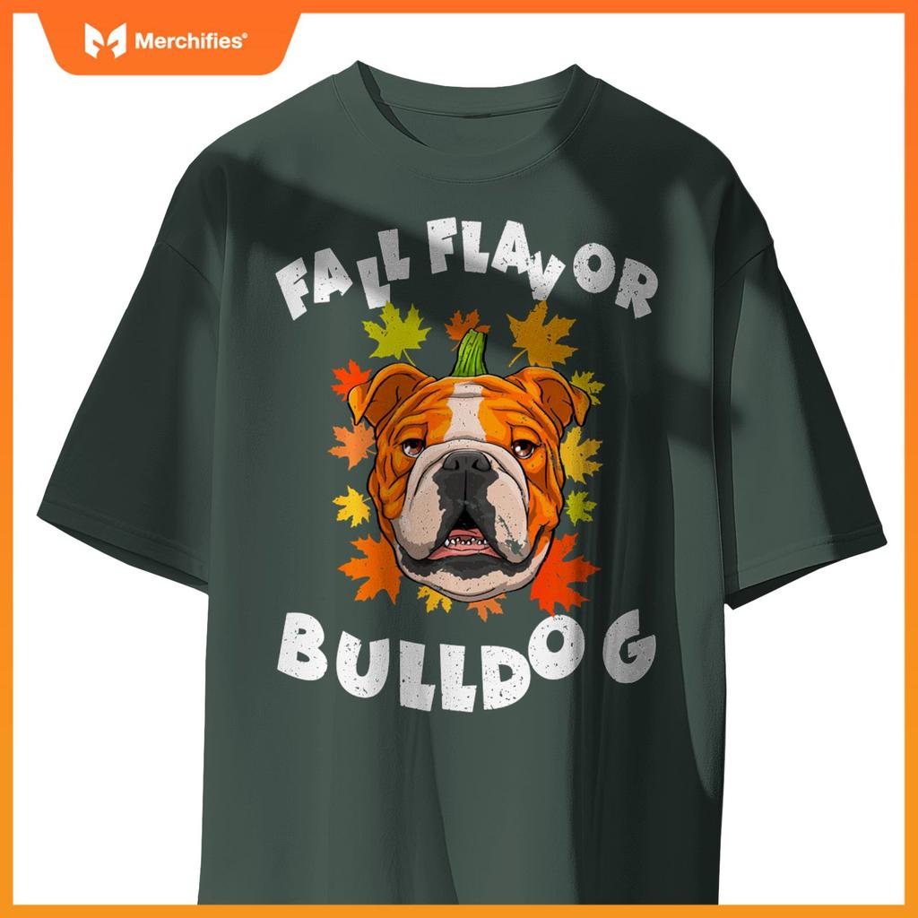 Halloween English Bulldog Fall Pumpkin Funny Cute Autumn T-Shirt