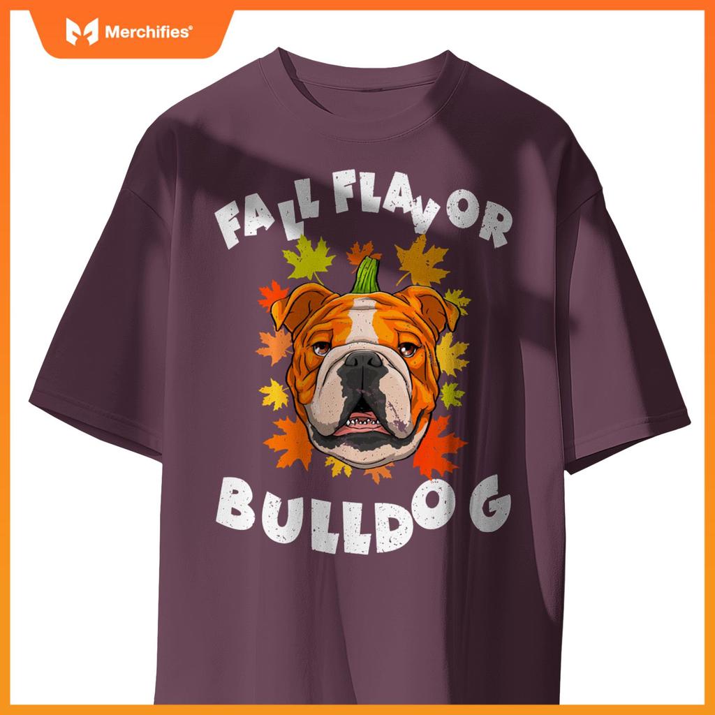 Halloween English Bulldog Fall Pumpkin Funny Cute Autumn T-Shirt