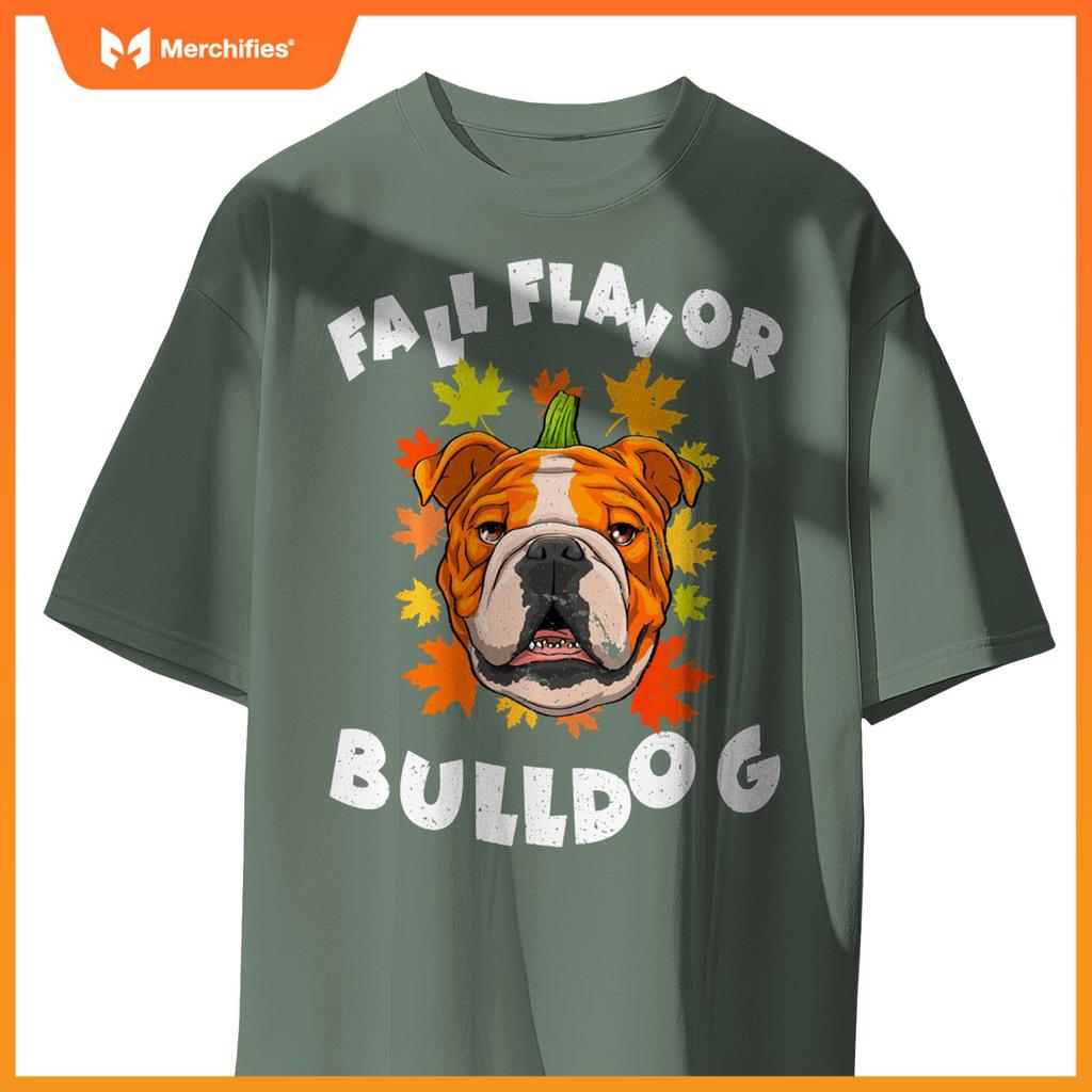 Halloween English Bulldog Fall Pumpkin Funny Cute Autumn T-Shirt