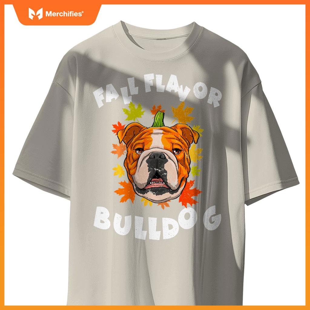 Halloween English Bulldog Fall Pumpkin Funny Cute Autumn T-Shirt