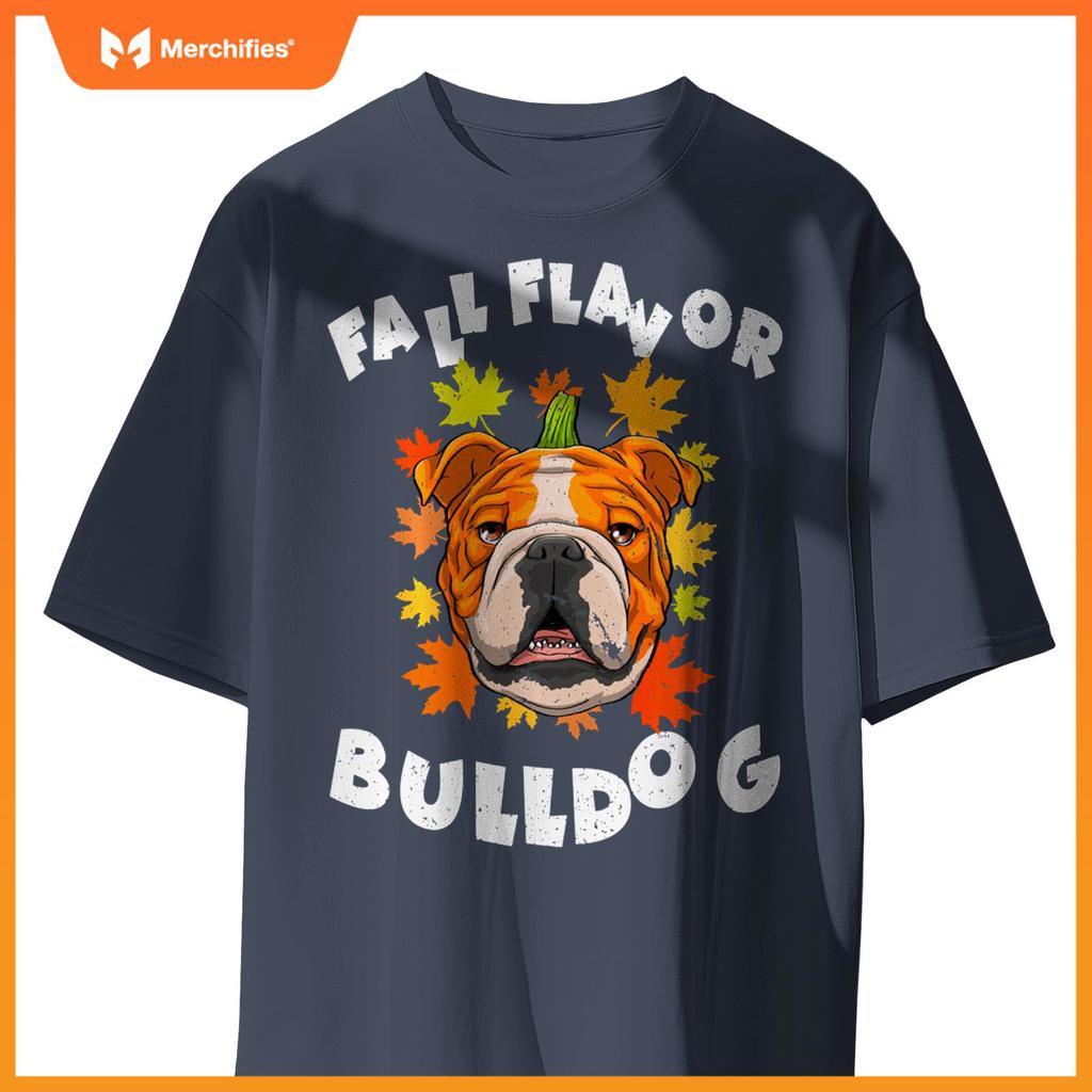 Halloween English Bulldog Fall Pumpkin Funny Cute Autumn T-Shirt