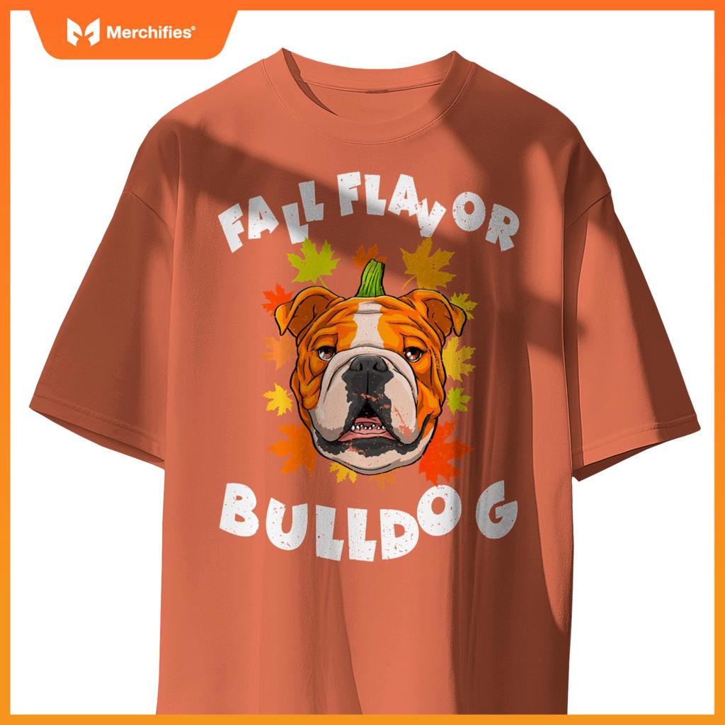 Halloween English Bulldog Fall Pumpkin Funny Cute Autumn T-Shirt