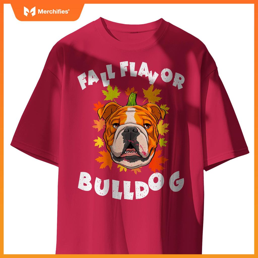Halloween English Bulldog Fall Pumpkin Funny Cute Autumn T-Shirt