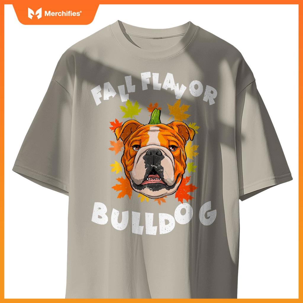 Halloween English Bulldog Fall Pumpkin Funny Cute Autumn T-Shirt