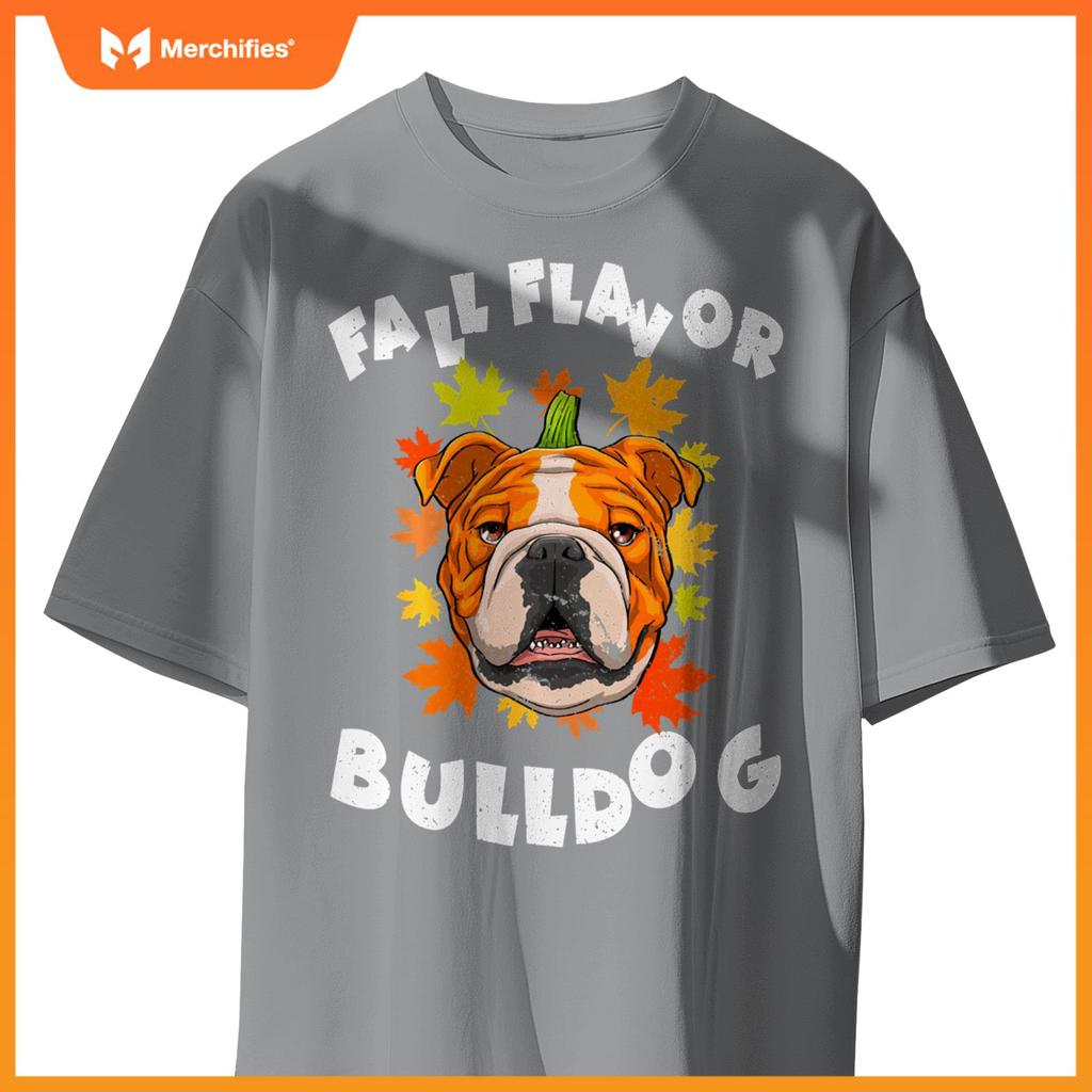 Halloween English Bulldog Fall Pumpkin Funny Cute Autumn T-Shirt