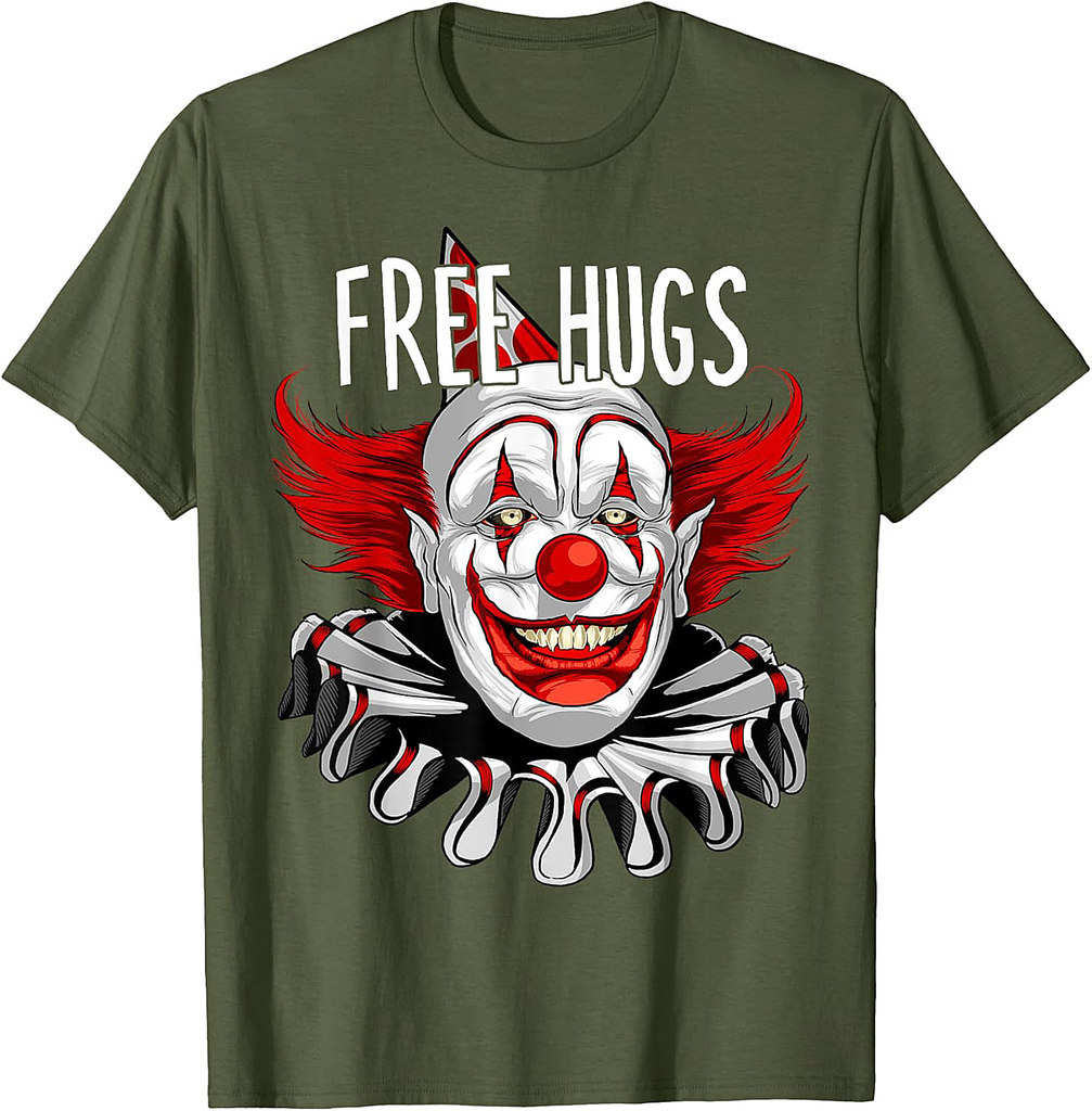 Halloween Free Hugs Scary Creepy Clown Vintage Poster T-Shirt