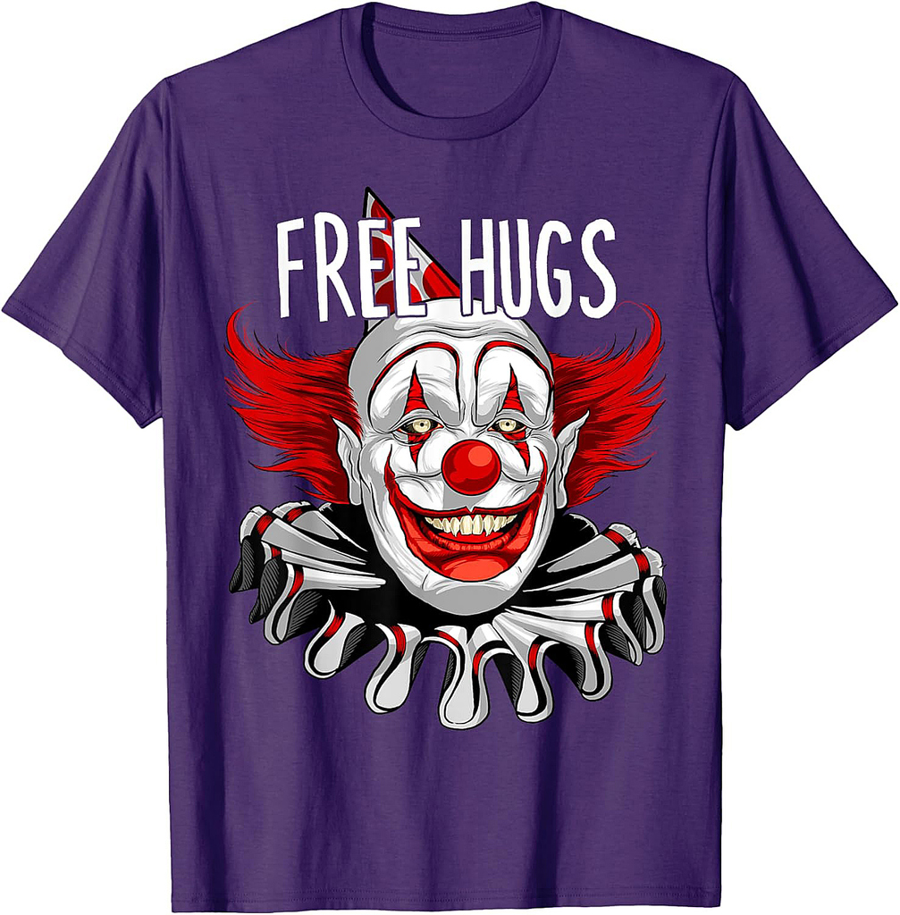 Halloween Free Hugs Scary Creepy Clown Vintage Poster T-Shirt