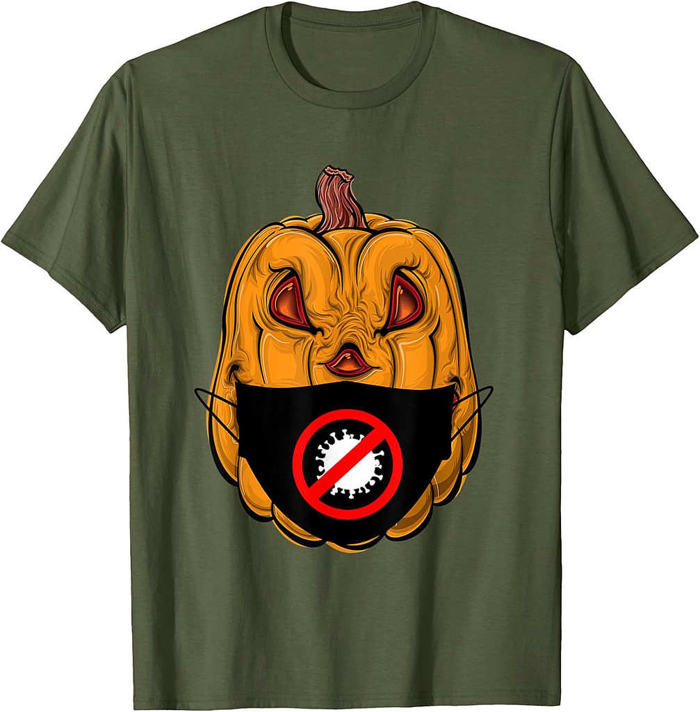Halloween Funny Jack-o-lantern Pumpkin with face mask T-Shirt