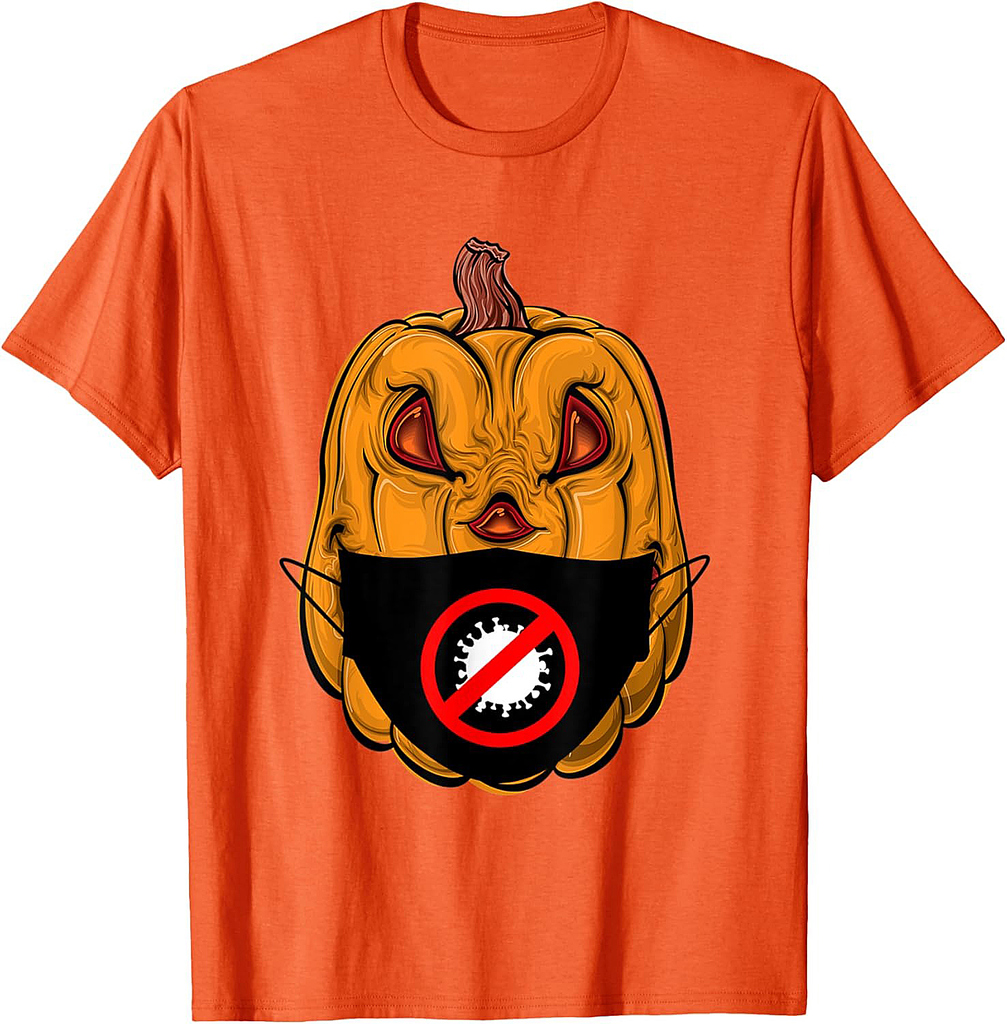 Halloween Funny Jack-o-lantern Pumpkin with face mask T-Shirt