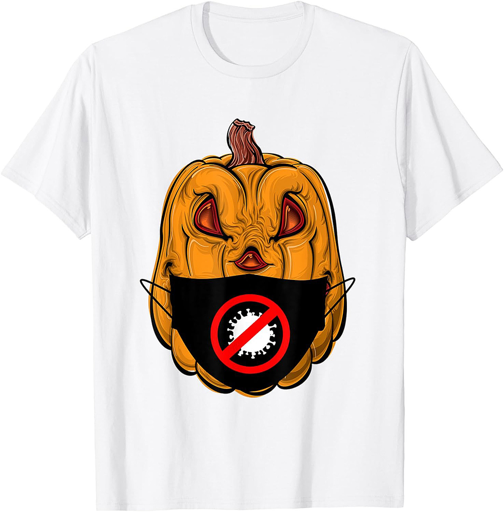 Halloween Funny Jack-o-lantern Pumpkin with face mask T-Shirt