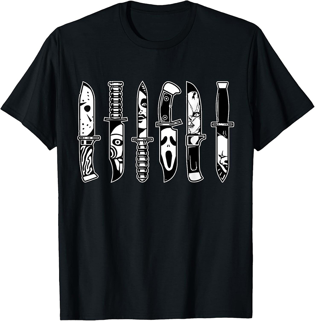 Halloween Horror Movie Characters In Knives Scary Halloween T-Shirt