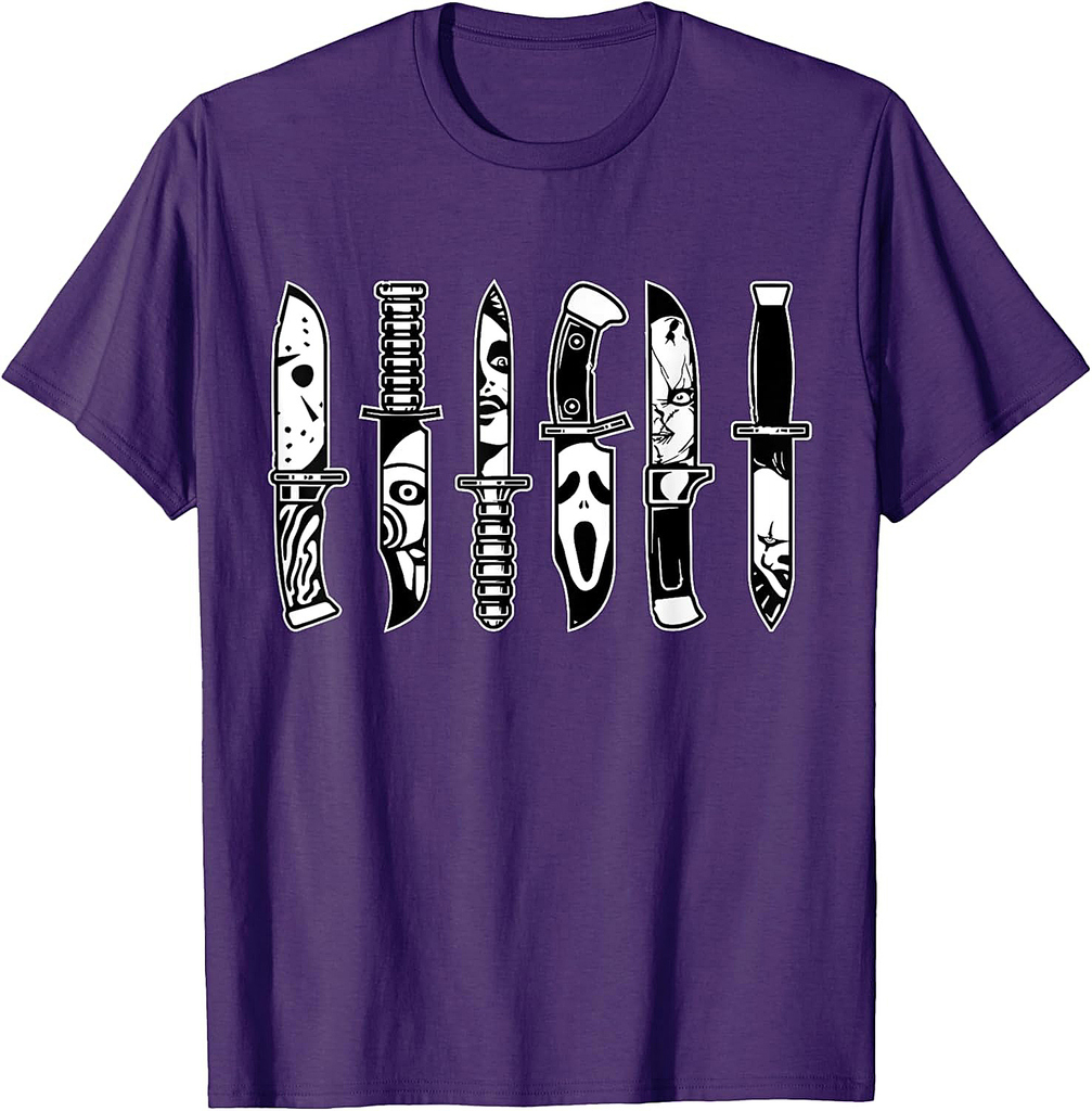 Halloween Horror Movie Characters In Knives Scary Halloween T-Shirt