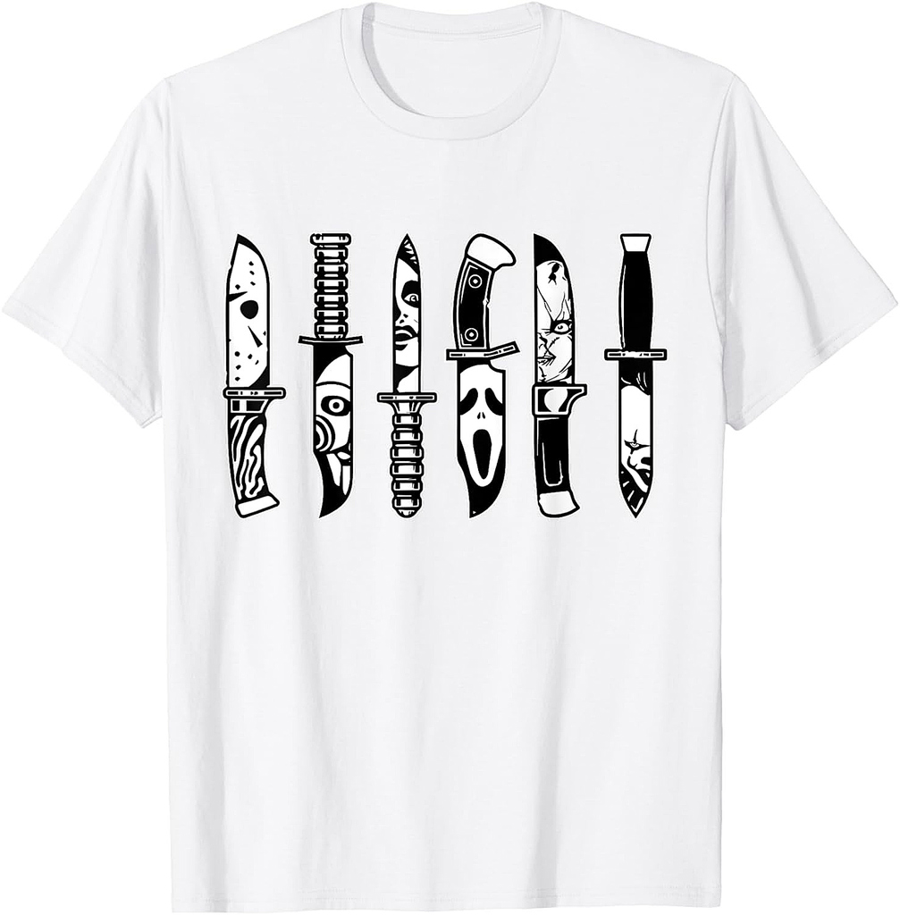 Halloween Horror Movie Characters In Knives Scary Halloween T-Shirt