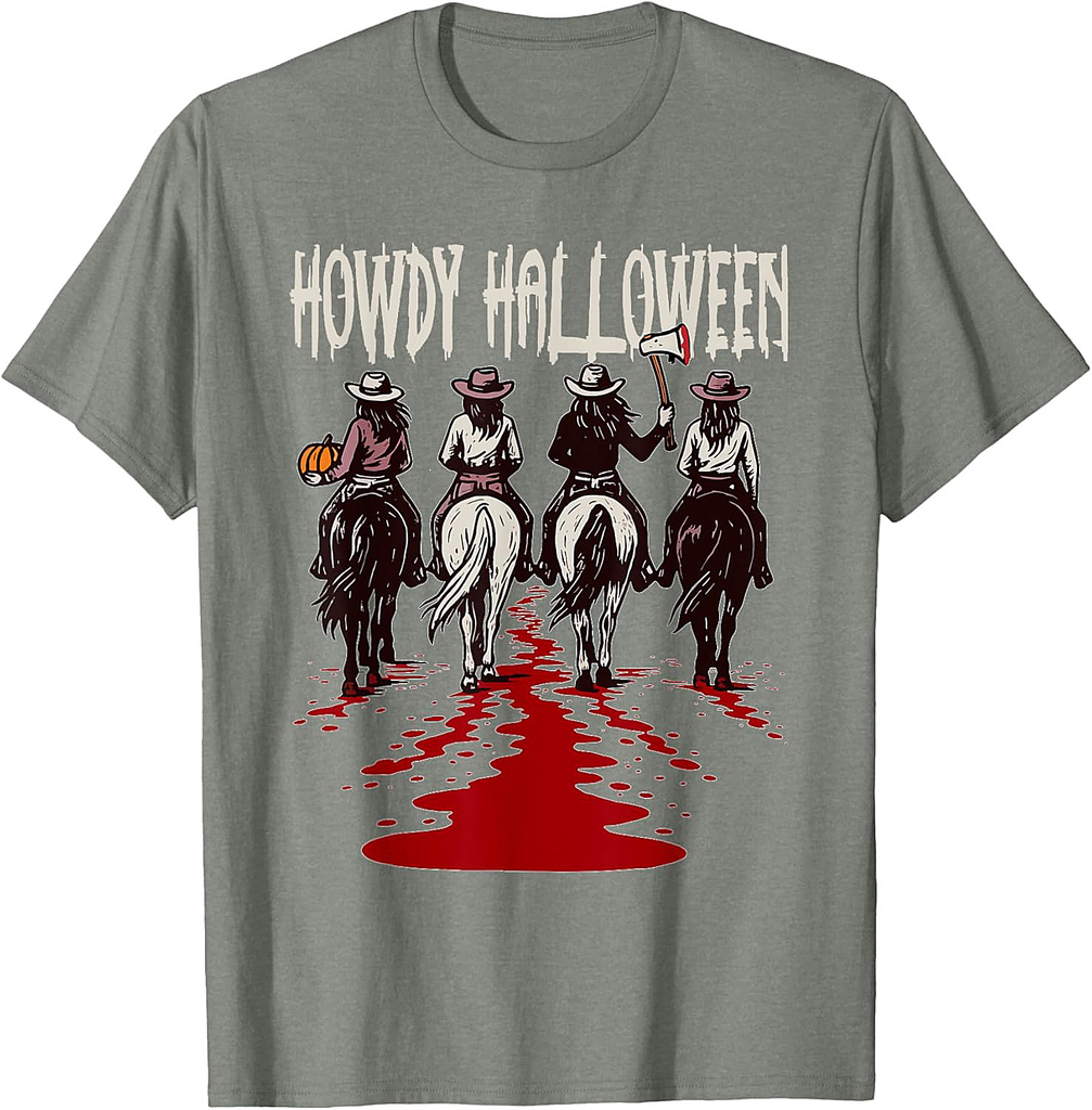 Halloween Howdy Cowgirl Western Southern Cowgirls Horse T-Shirt