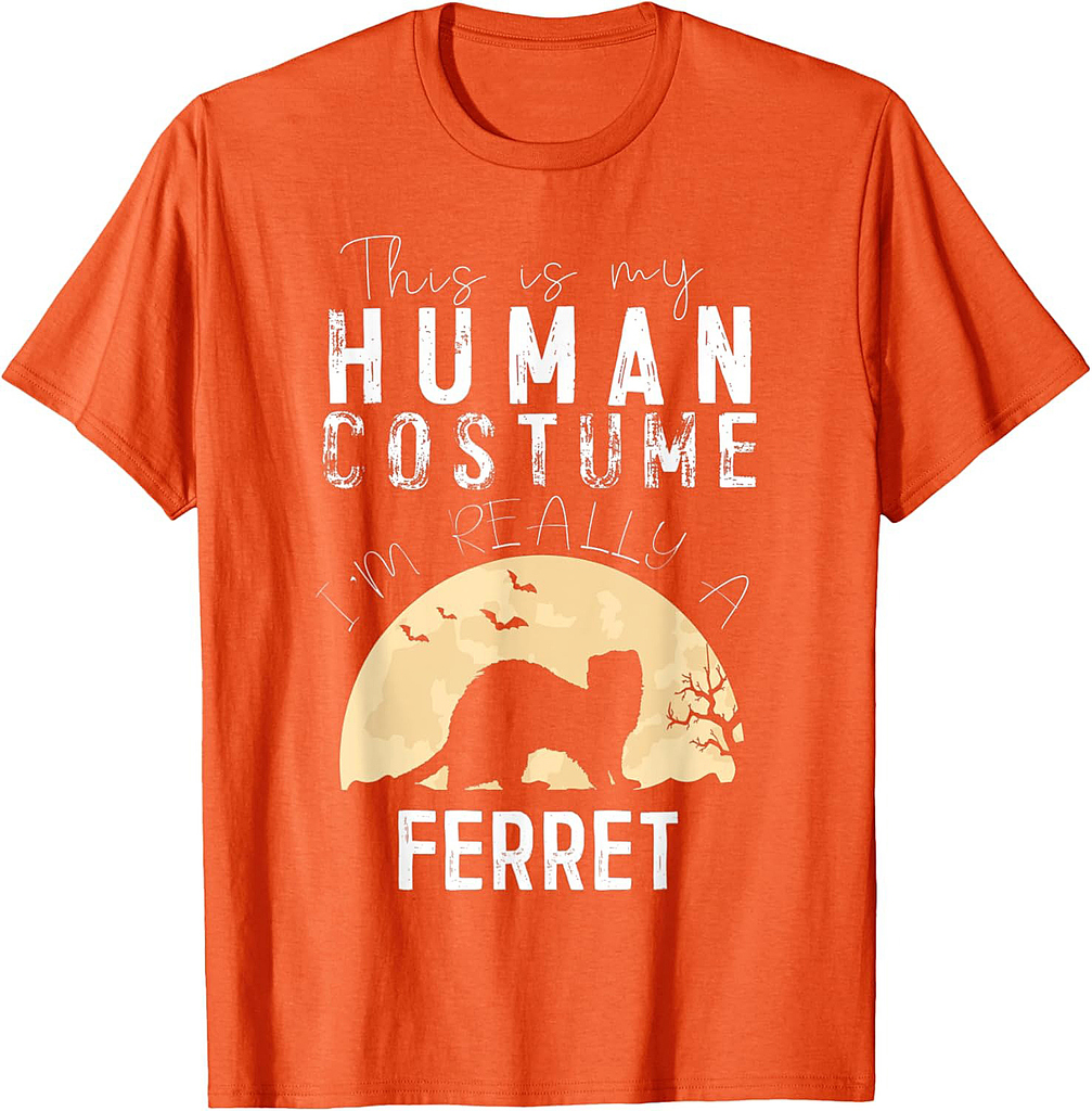 Halloween Human Costume Ferret Creepy Horror T-Shirt