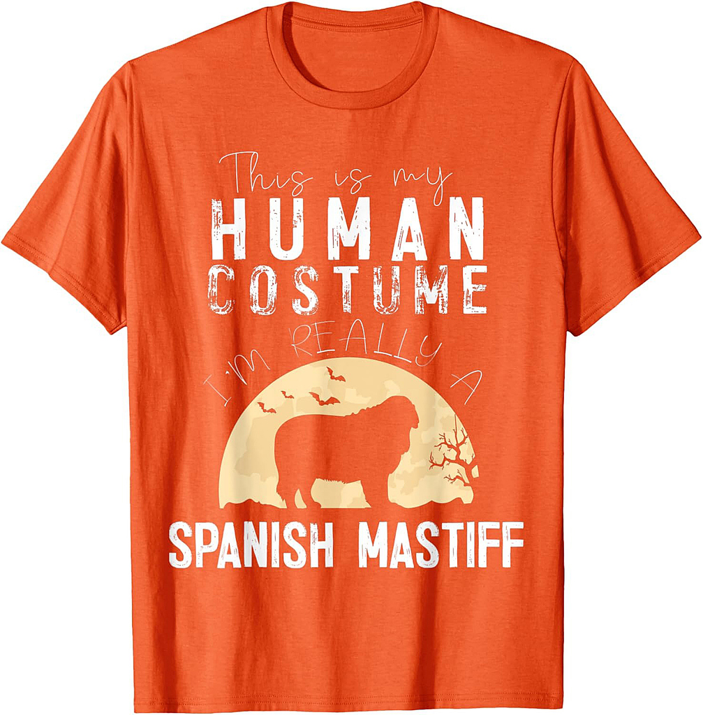Halloween Human Costume Spanish Mastiff Creepy Horror T-Shirt