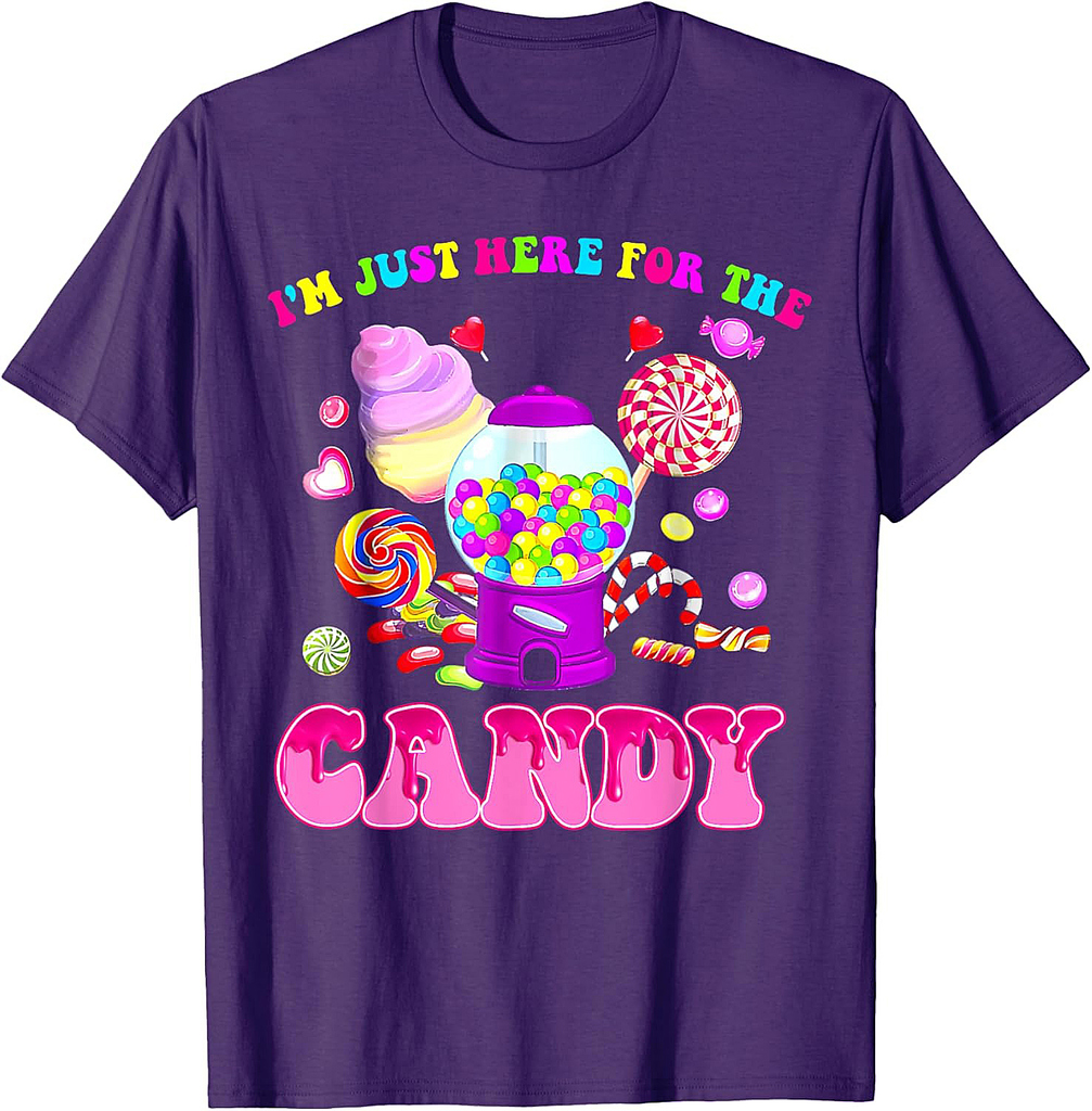 Halloween I'm Just Here For The Candy Sweet Candy Land T-Shirt