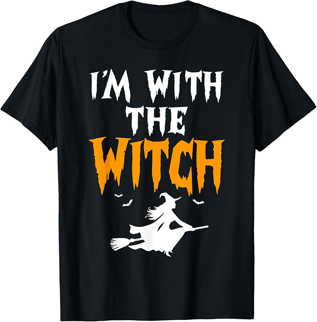 Halloween Im With The Witch Women Girls Halloween Costume T-Shirt