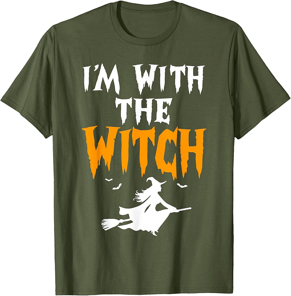 Halloween Im With The Witch Women Girls Halloween Costume T-Shirt