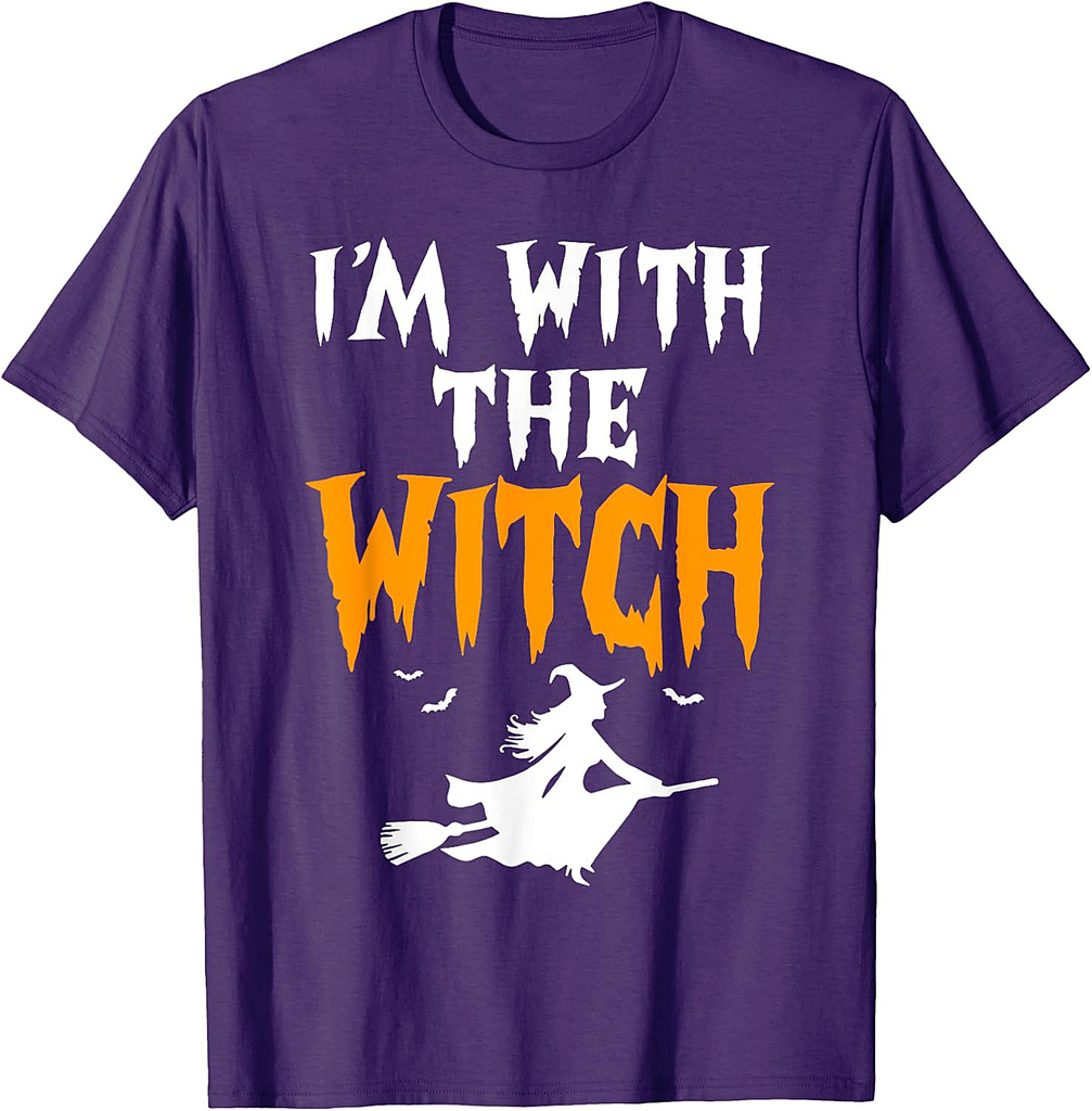 Halloween Im With The Witch Women Girls Halloween Costume T-Shirt