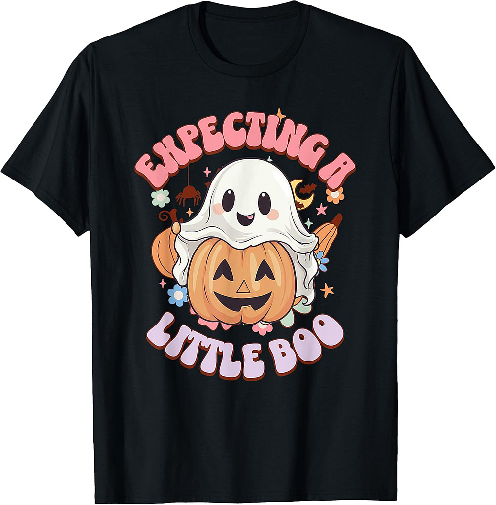 Halloween Pregnancy Mom To Be Expecting Little Boo T-Shirt