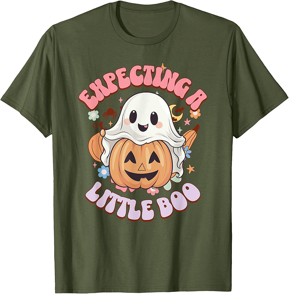 Halloween Pregnancy Mom To Be Expecting Little Boo T-Shirt