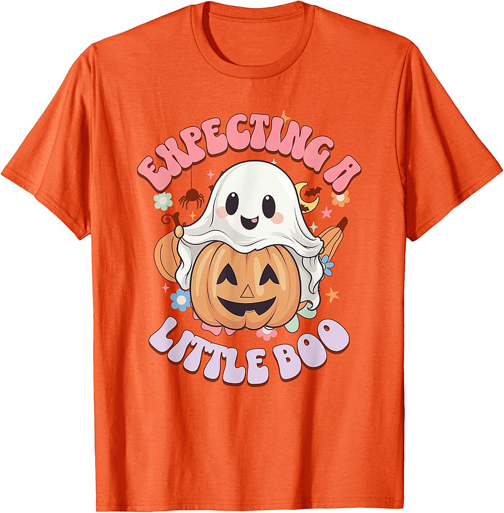 Halloween Pregnancy Mom To Be Expecting Little Boo T-Shirt
