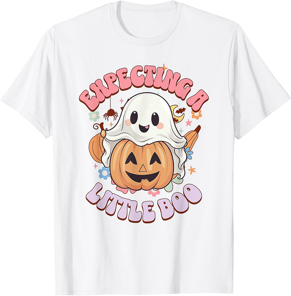 Halloween Pregnancy Mom To Be Expecting Little Boo T-Shirt