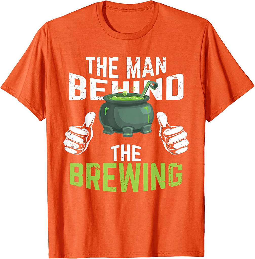 Halloween Pregnancy Shirt Dad The Man Behind The Brewing T-Shirt
