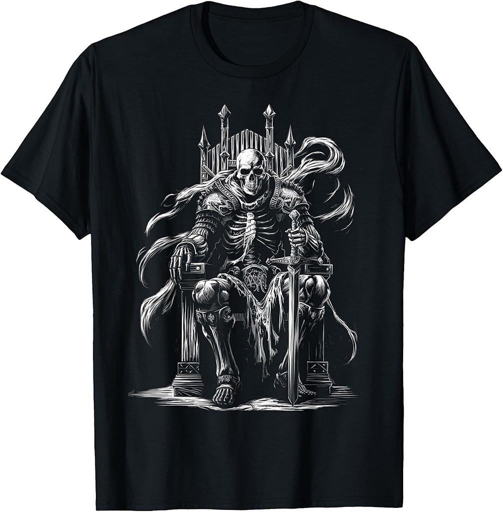 Halloween Skeleton Shirt Men Funny Skeleton King Halloween T-Shirt