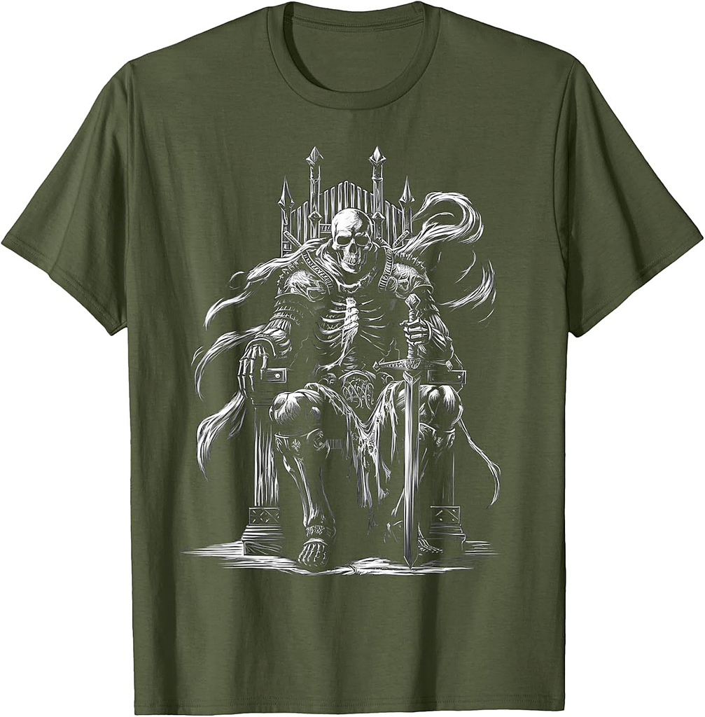 Halloween Skeleton Shirt Men Funny Skeleton King Halloween T-Shirt