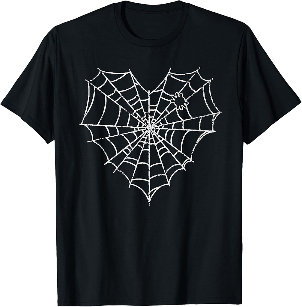 Halloween Spider Web Costume Cute Heart Spider Web T-Shirt