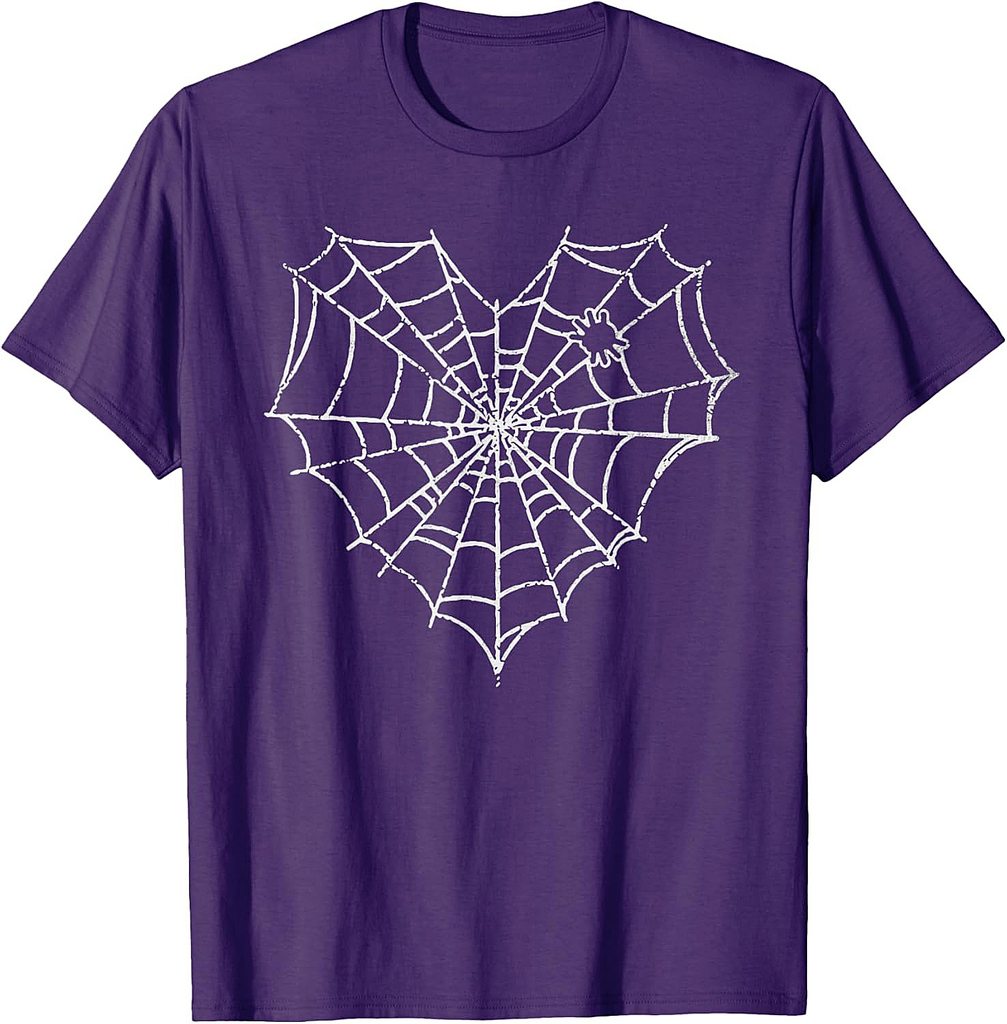 Halloween Spider Web Costume Cute Heart Spider Web T-Shirt