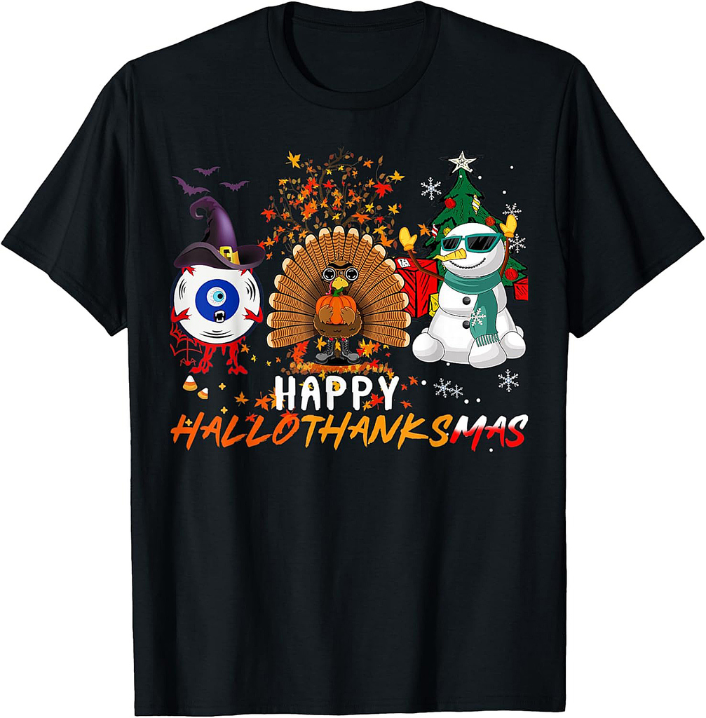 Halloween Thanksgiving Christmas T-Shirt
