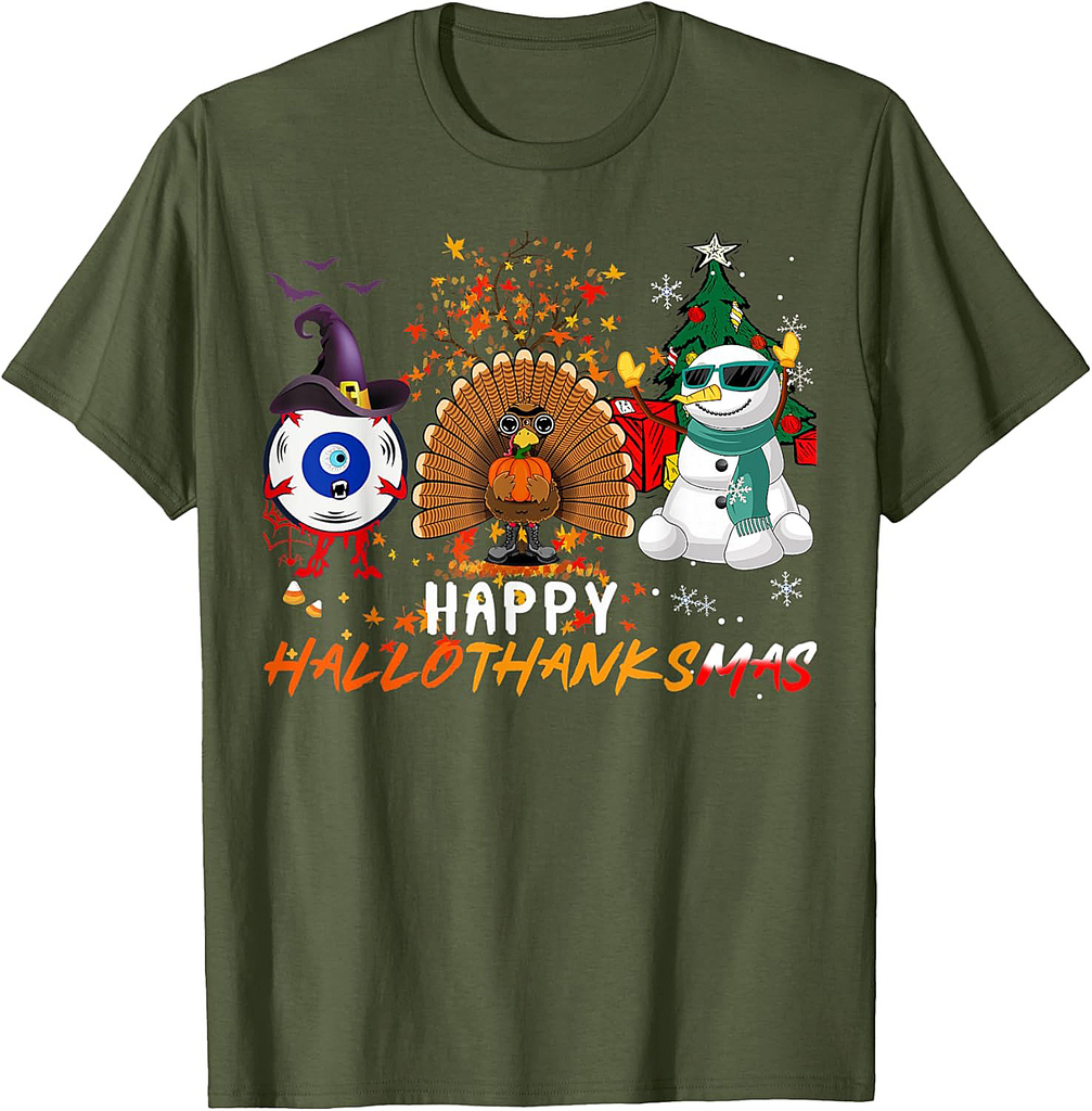 Halloween Thanksgiving Christmas T-Shirt