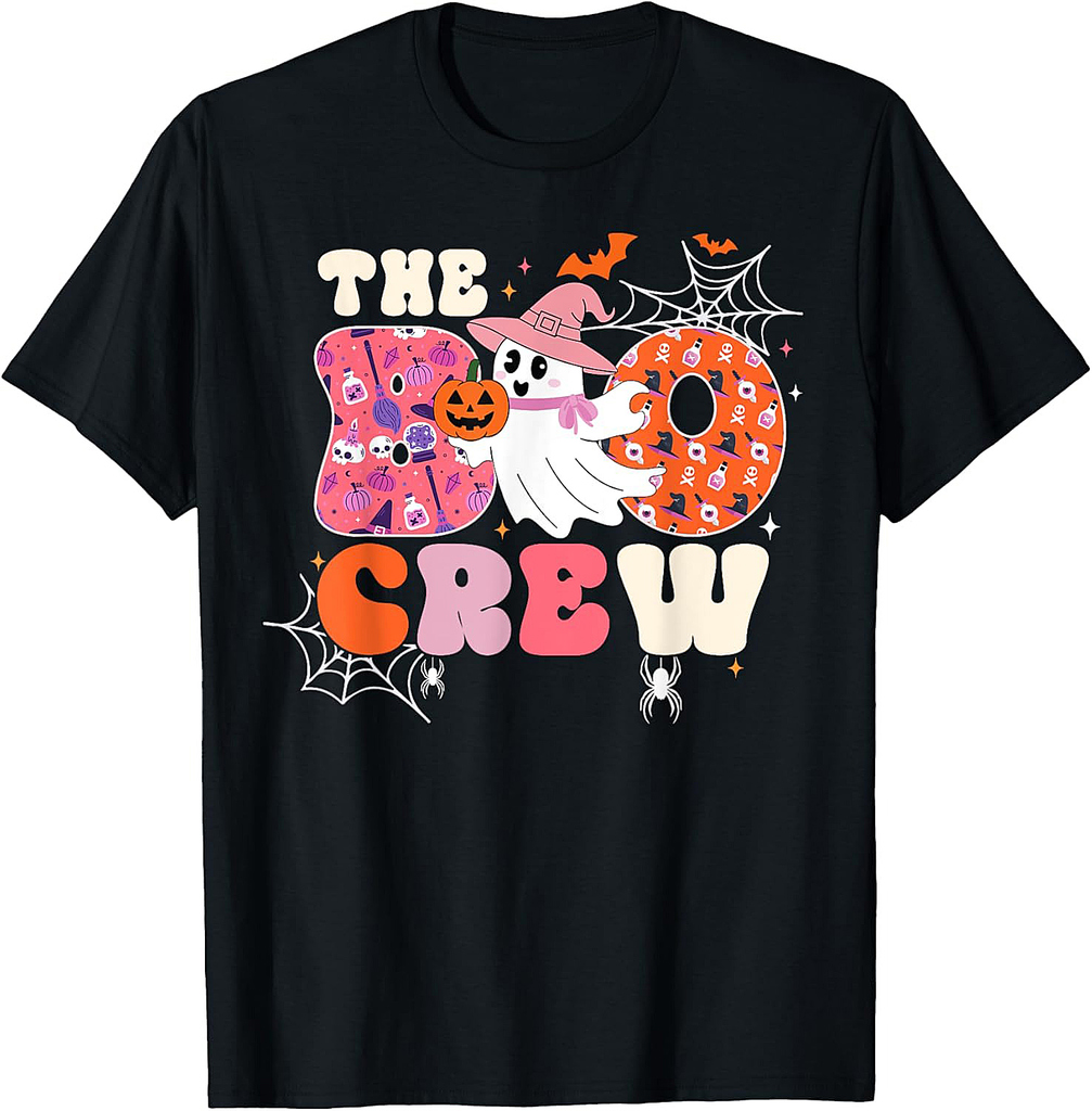 Halloween The Boo Crew Funny Cute Ghost Witch Men Women Kids T-Shirt
