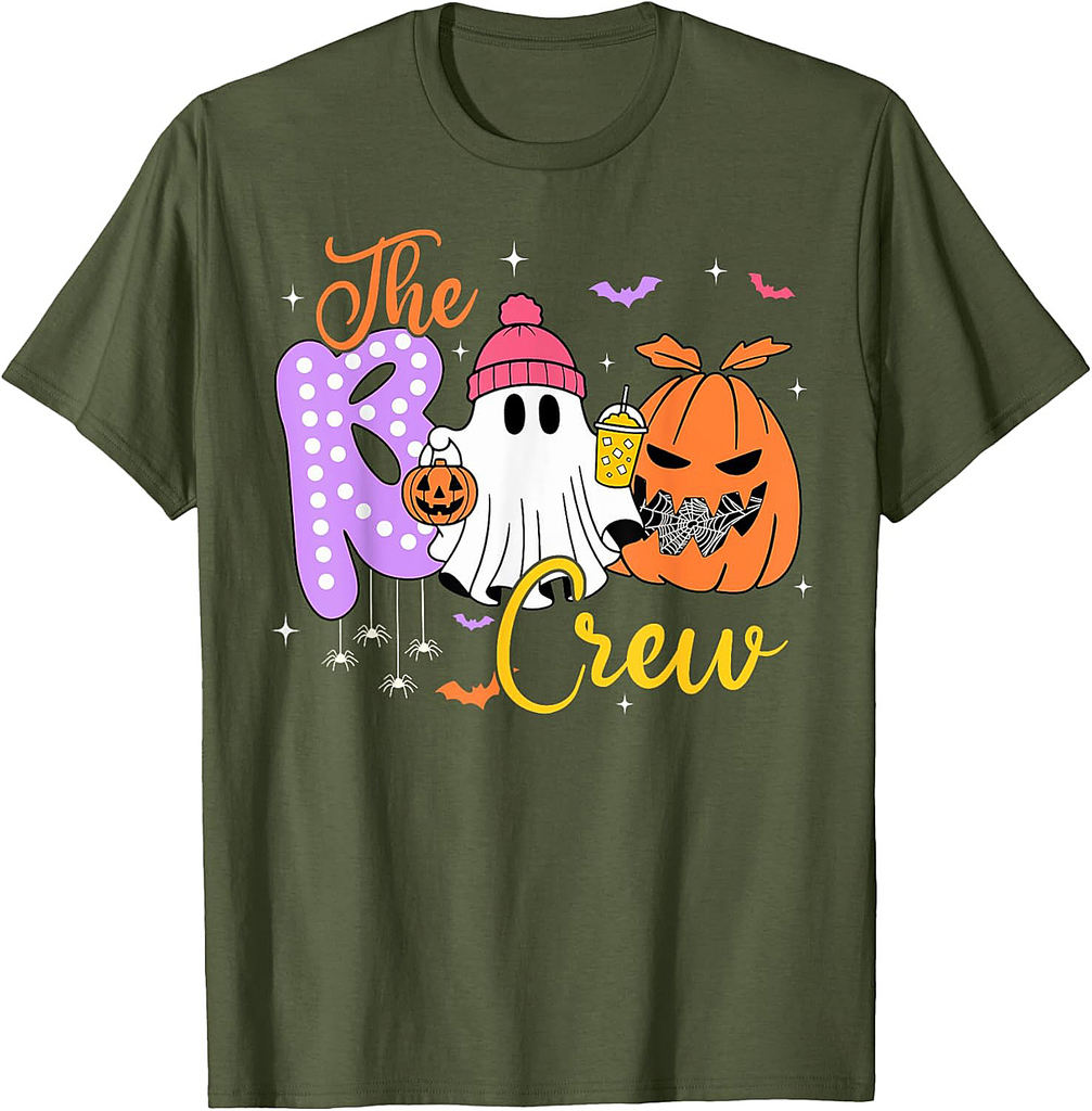 Halloween The Boo Crew Funny Cute Ghost Witch Men Women Kids T-Shirt
