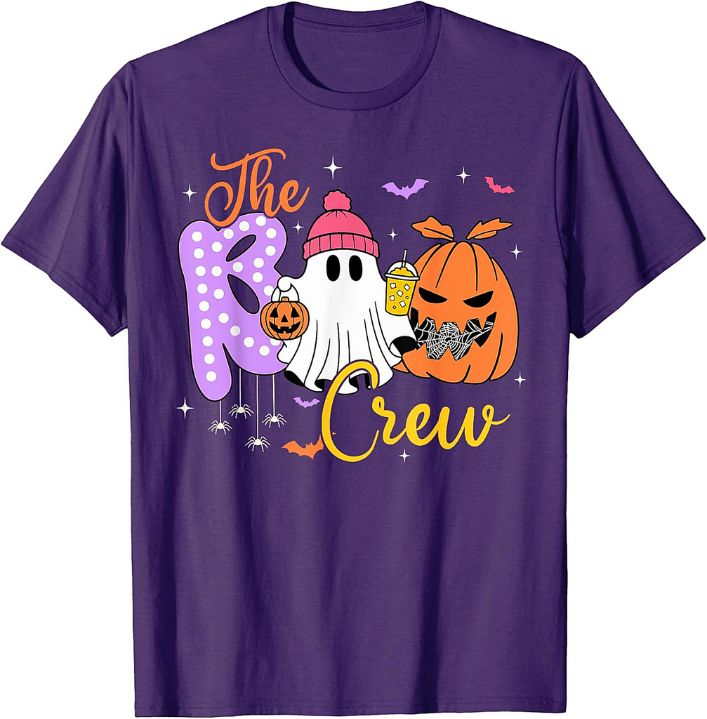Halloween The Boo Crew Funny Cute Ghost Witch Men Women Kids T-Shirt