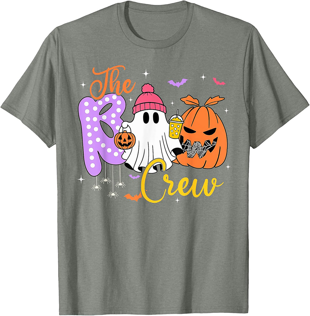 Halloween The Boo Crew Funny Cute Ghost Witch Men Women Kids T-Shirt