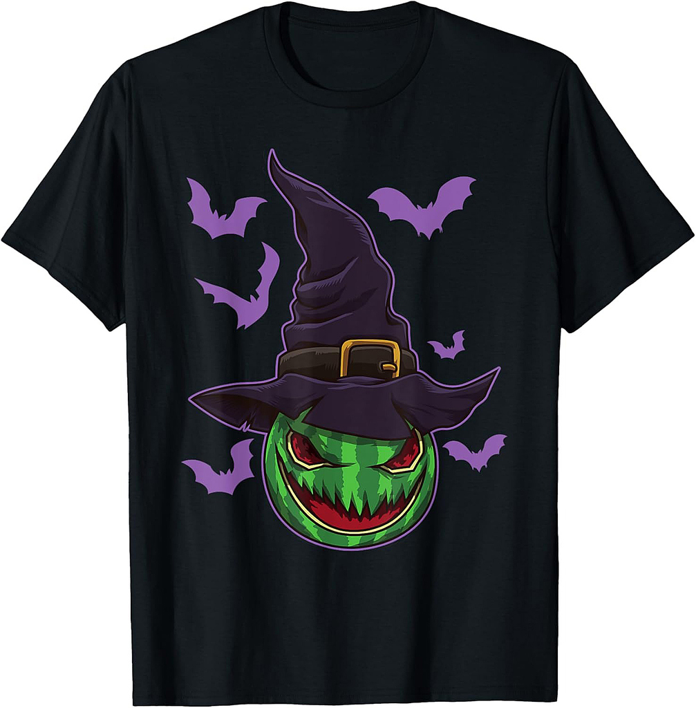 Halloween Watermelon Witch - Summer Feeling in October T-Shirt for Men Women Kids