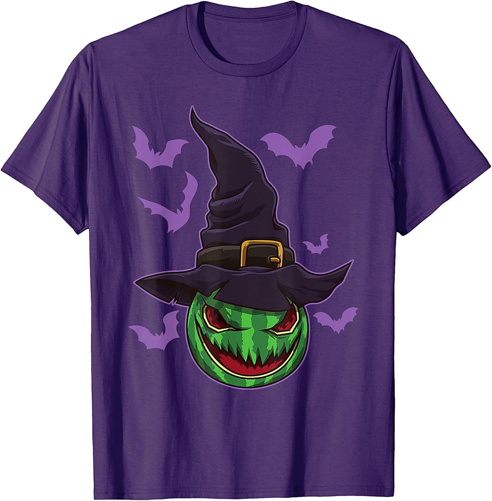 Halloween Watermelon Witch - Summer Feeling in October T-Shirt for Men Women Kids