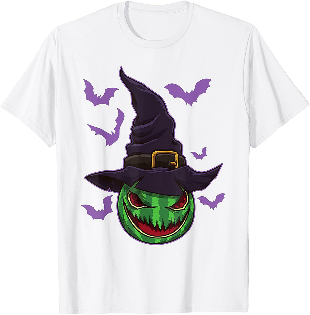 Halloween Watermelon Witch - Summer Feeling in October T-Shirt for Men Women Kids