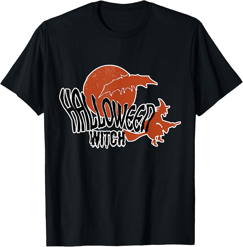 Halloween Witch with Bat - Witch Party on Halloween T-Shirt