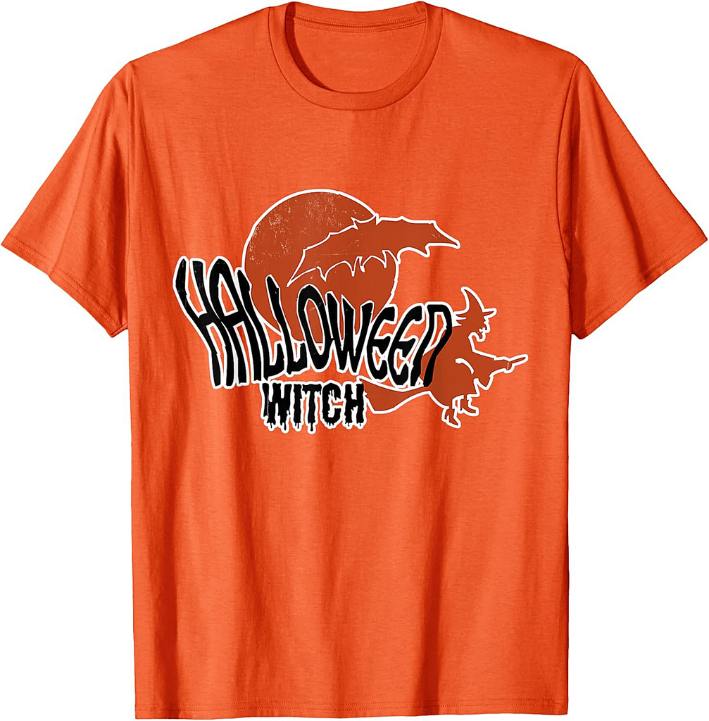 Halloween Witch with Bat - Witch Party on Halloween T-Shirt