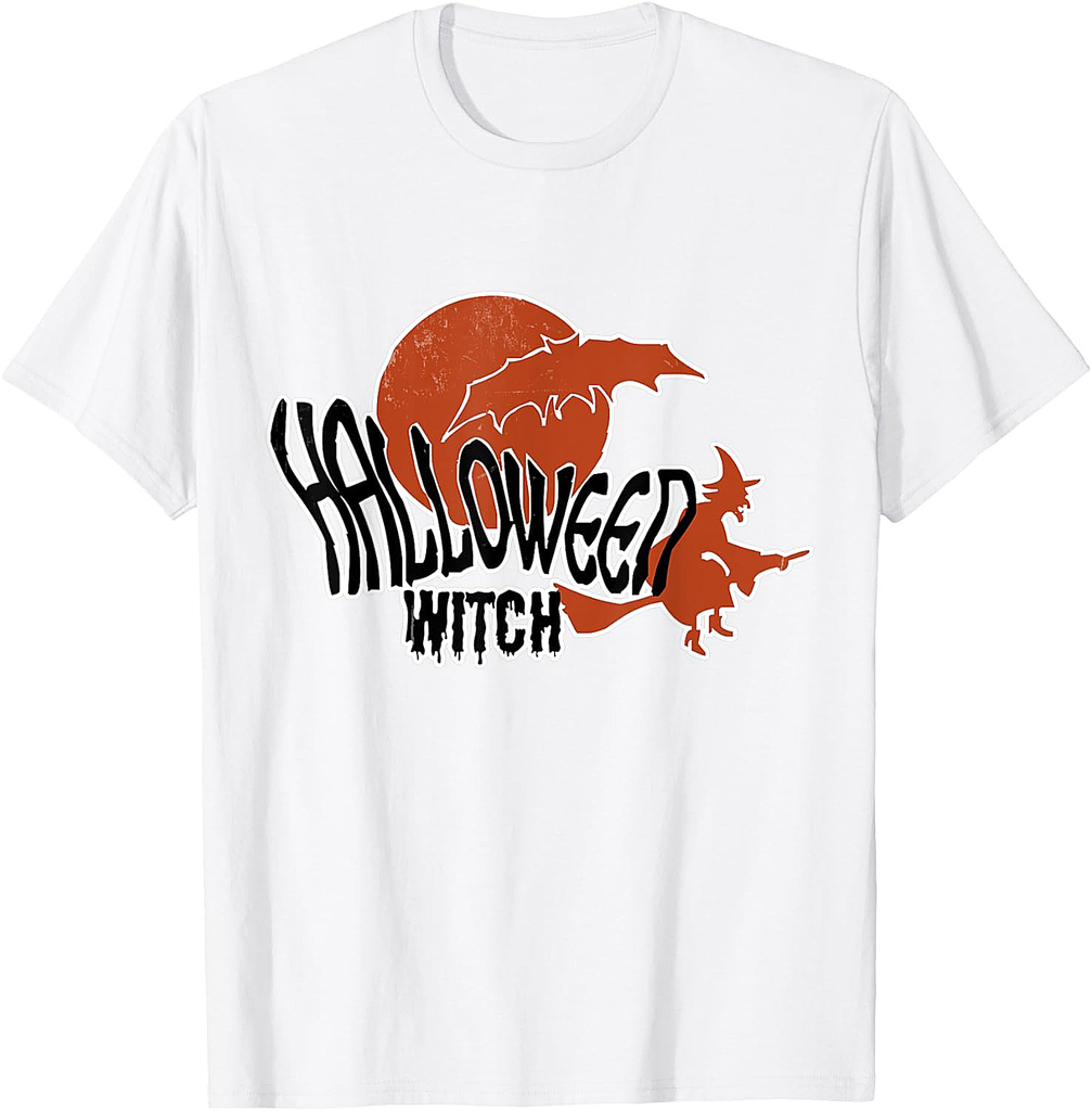 Halloween Witch with Bat - Witch Party on Halloween T-Shirt