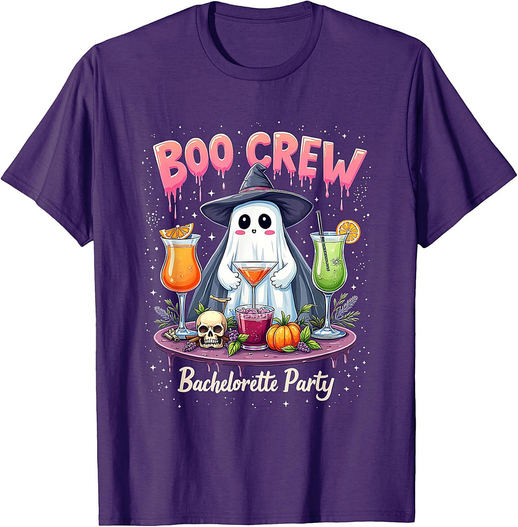 Halloween Witchy Bridal Boo Crew Bachelorette Party T-Shirt